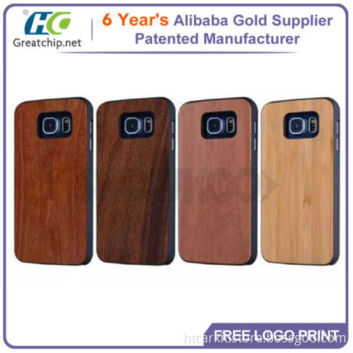 For samsung galaxy s6 Genuine wood pc case cover Eco-friendly natural wood shell